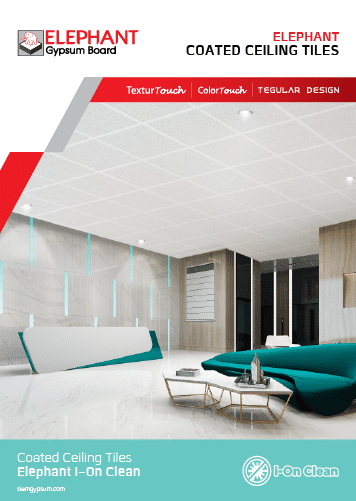 Coated Ceiling Tile i-on Clean